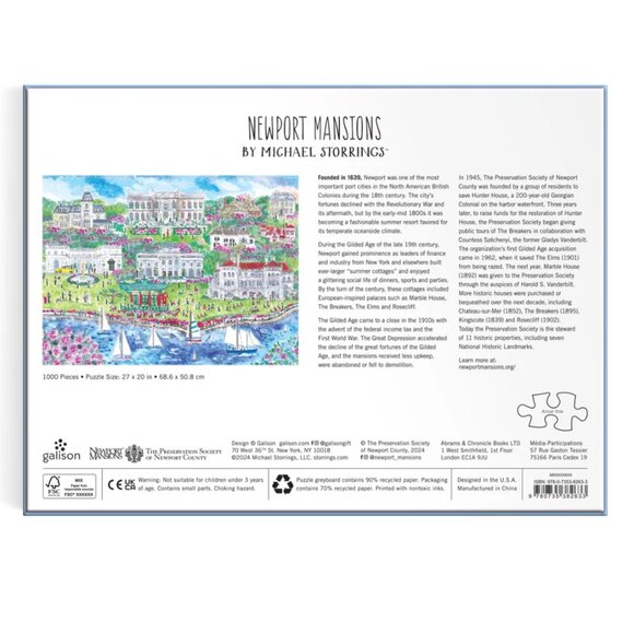 Michael Storrings Puzzle Newport Mansions Hunt 1000 Piece - Picture 7 of 7